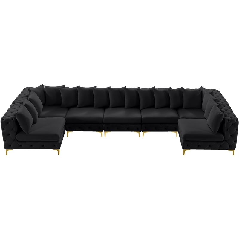 Meridian Furniture Tremblay Black Velvet Modular Sectional