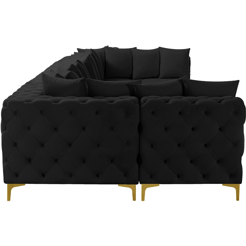 Meridian Furniture Tremblay Black Velvet Modular Sectional