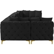 Meridian Furniture Tremblay Black Velvet Modular Sectional