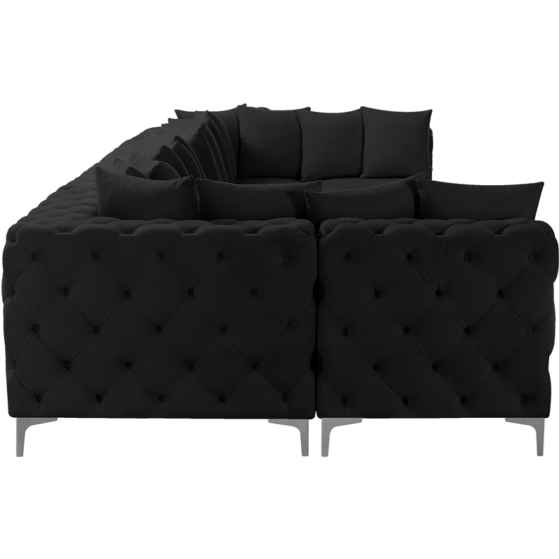 Meridian Furniture Tremblay Black Velvet Modular Sectional