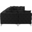 Meridian Furniture Tremblay Black Velvet Modular Sectional