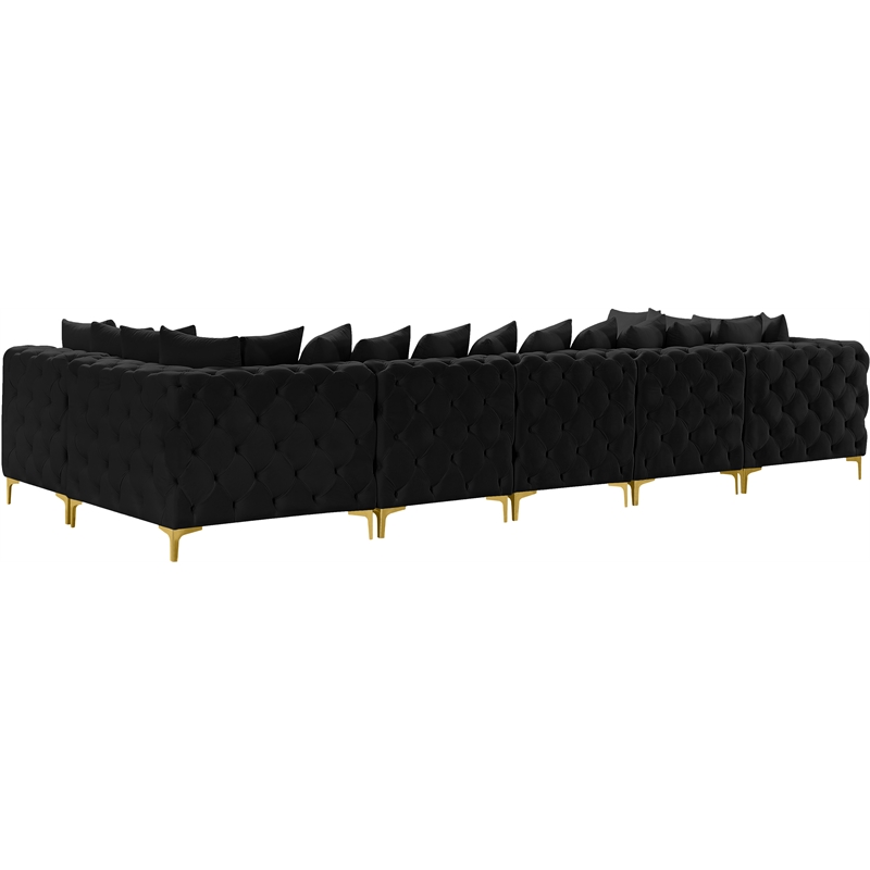 Meridian Furniture Tremblay Black Velvet Modular Sectional