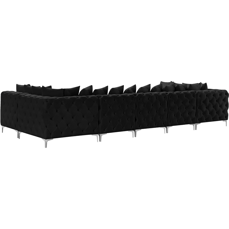 Meridian Furniture Tremblay Black Velvet Modular Sectional