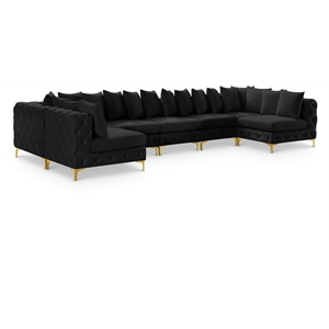 Meridian Furniture Tremblay Black Velvet Modular Sectional