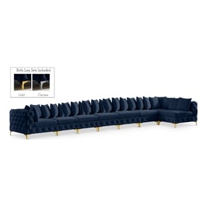 Meridian Furniture Tremblay Navy Velvet Modular Sectional