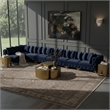 Meridian Furniture Tremblay Navy Velvet Modular Sectional