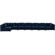 Meridian Furniture Tremblay Navy Velvet Modular Sectional