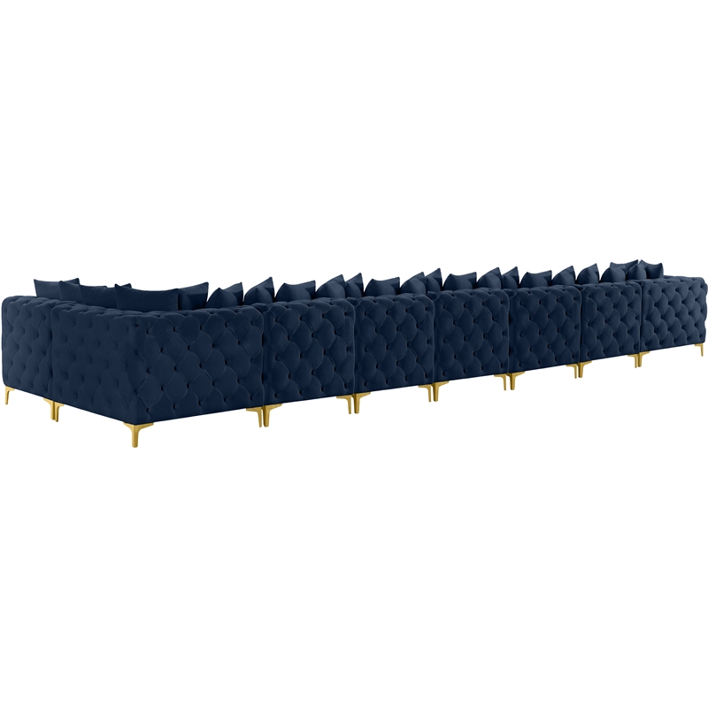Meridian Furniture Tremblay Navy Velvet Modular Sectional