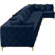 Meridian Furniture Tremblay Navy Velvet Modular Sectional