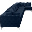 Meridian Furniture Tremblay Navy Velvet Modular Sectional