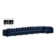 Meridian Furniture Tremblay Navy Velvet Modular Sectional