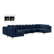 Meridian Furniture Tremblay Navy Velvet Modular Sectional
