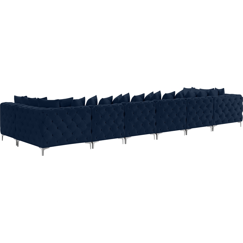 Meridian Furniture Tremblay Navy Velvet Modular Sectional