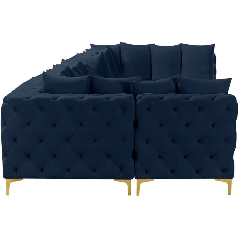 Meridian Furniture Tremblay Navy Velvet Modular Sectional