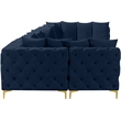 Meridian Furniture Tremblay Navy Velvet Modular Sectional