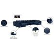 Meridian Furniture Tremblay Navy Velvet Modular Sectional