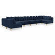 Meridian Furniture Tremblay Navy Velvet Modular Sectional