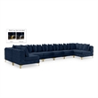 Meridian Furniture Tremblay Navy Velvet Modular Sectional
