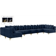 Meridian Furniture Tremblay Navy Velvet Modular Sectional