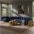 Meridian Furniture Tremblay Navy Velvet Modular Sectional