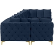 Meridian Furniture Tremblay Navy Velvet Modular Sectional