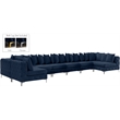 Meridian Furniture Tremblay Navy Velvet Modular Sectional