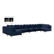 Meridian Furniture Tremblay Navy Velvet Modular Sectional