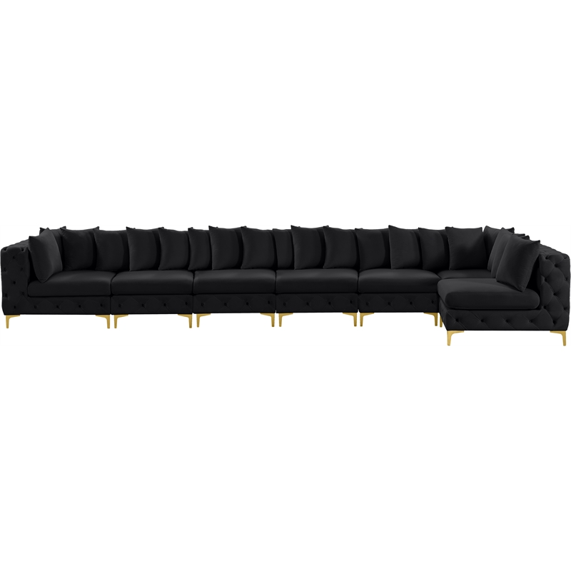 Meridian Furniture Tremblay Black Velvet Modular Sectional