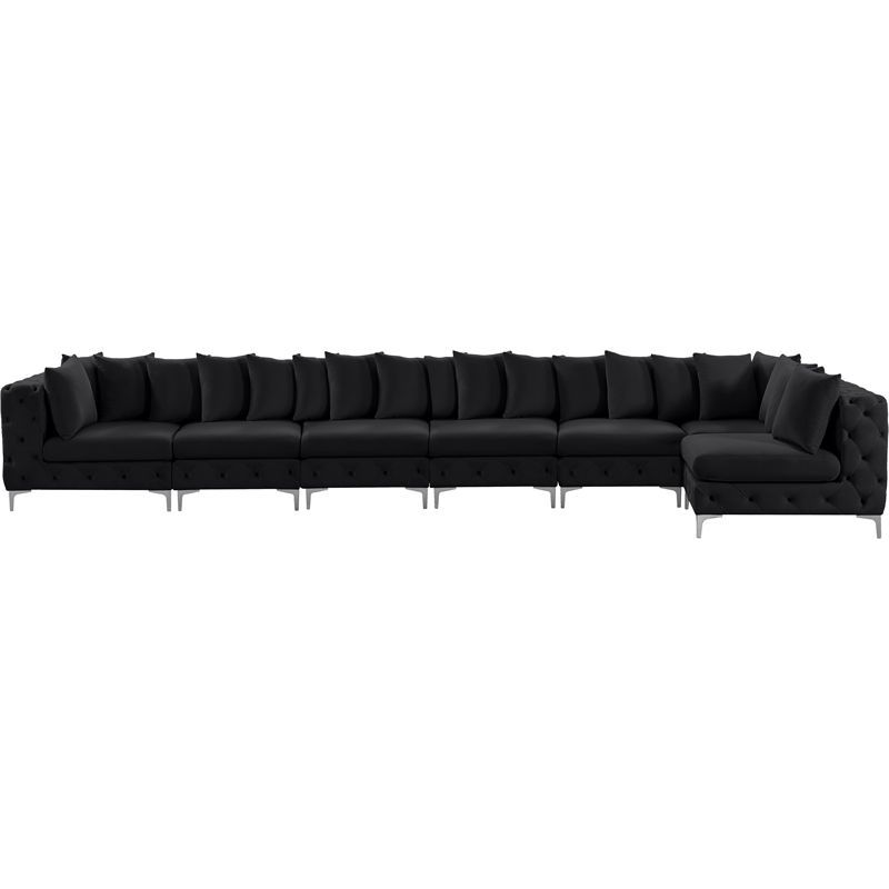 Meridian Furniture Tremblay Black Velvet Modular Sectional