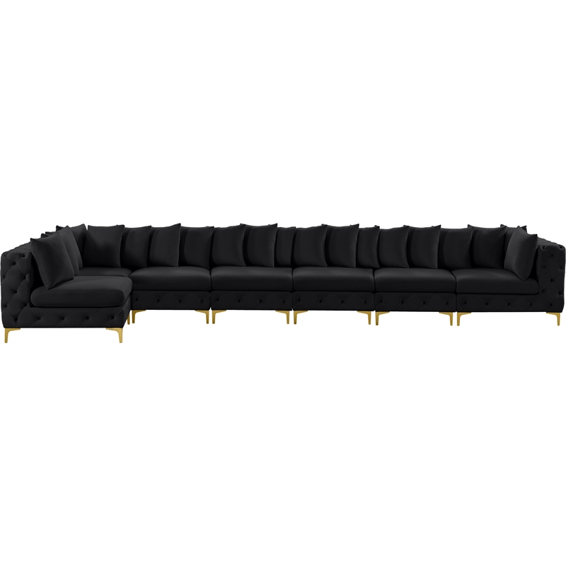 Meridian Furniture Tremblay Black Velvet Modular Sectional