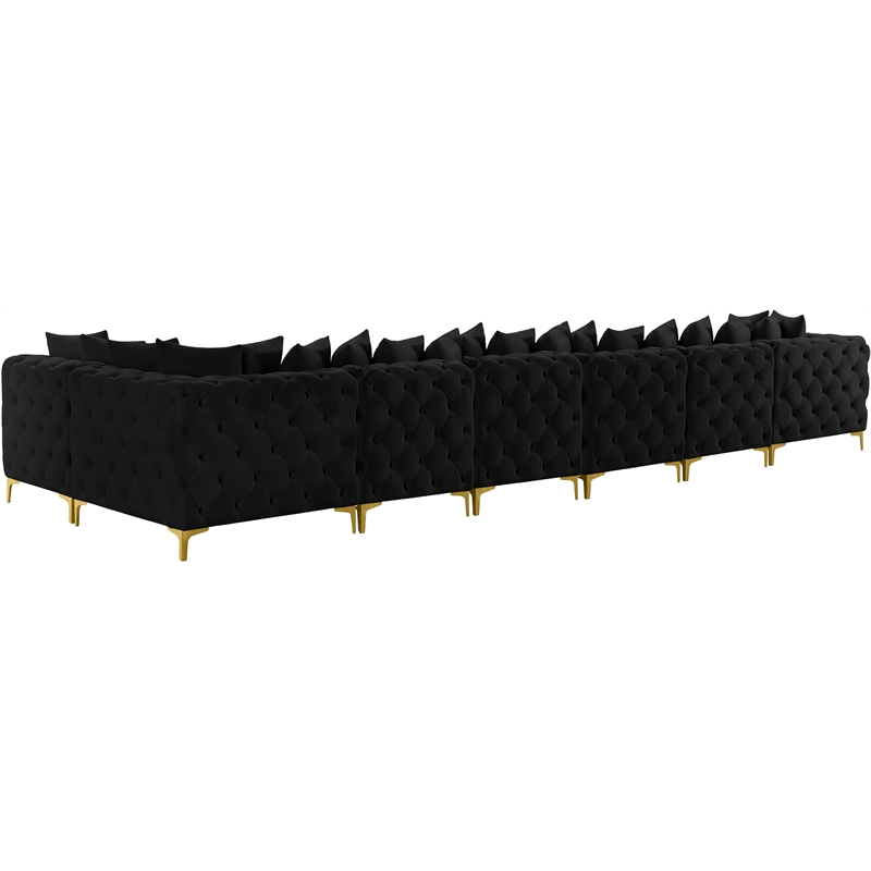 Meridian Furniture Tremblay Black Velvet Modular Sectional