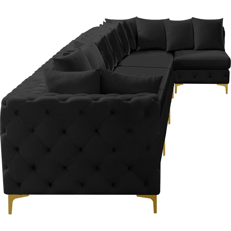 Meridian Furniture Tremblay Black Velvet Modular Sectional