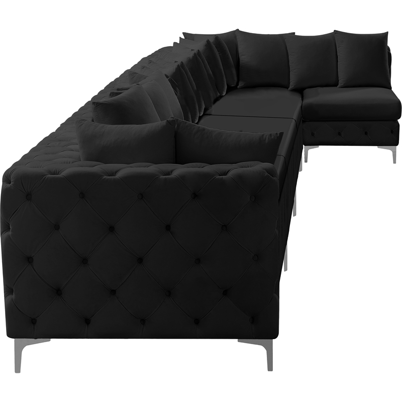 Meridian Furniture Tremblay Black Velvet Modular Sectional