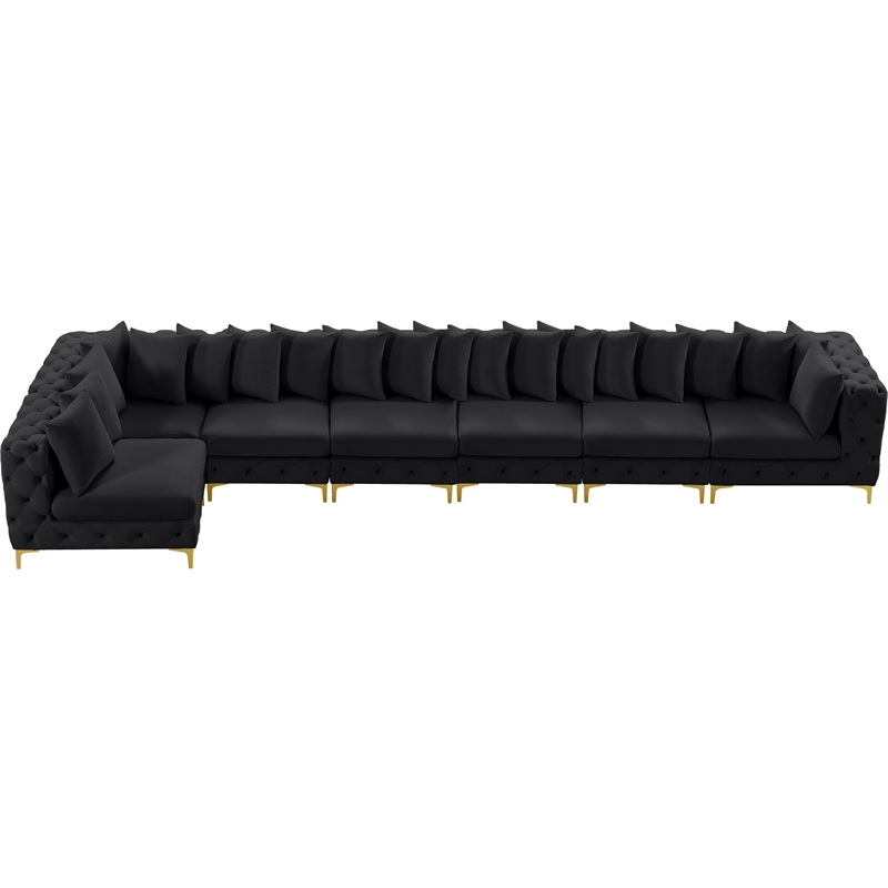 Meridian Furniture Tremblay Black Velvet Modular Sectional