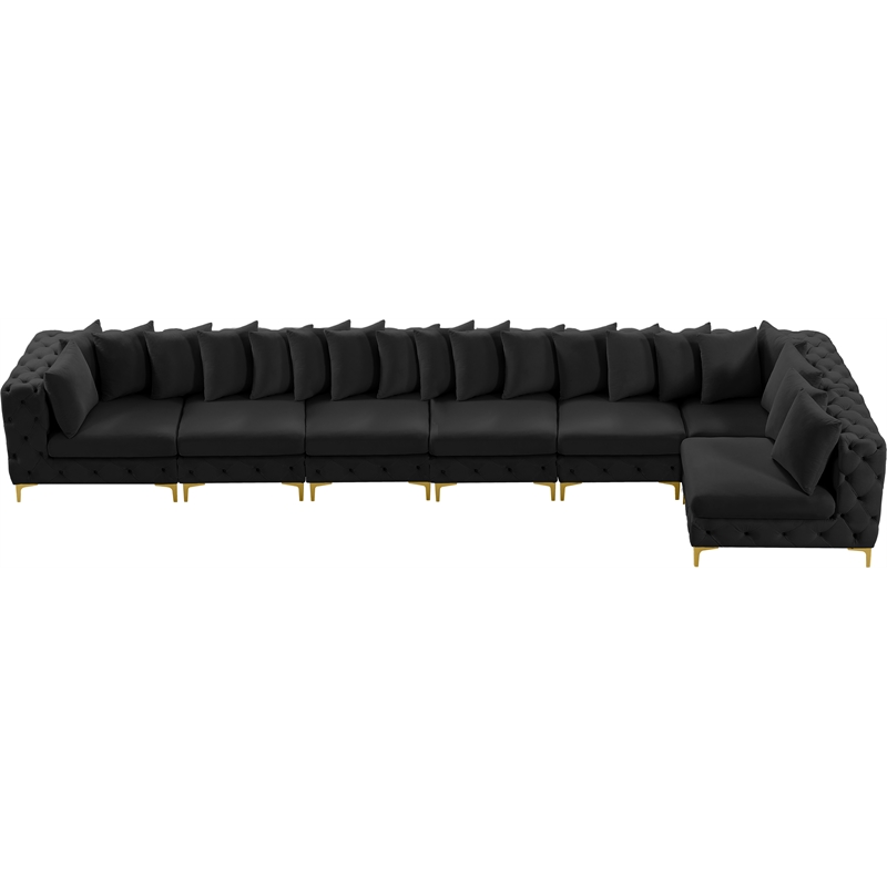 Meridian Furniture Tremblay Black Velvet Modular Sectional
