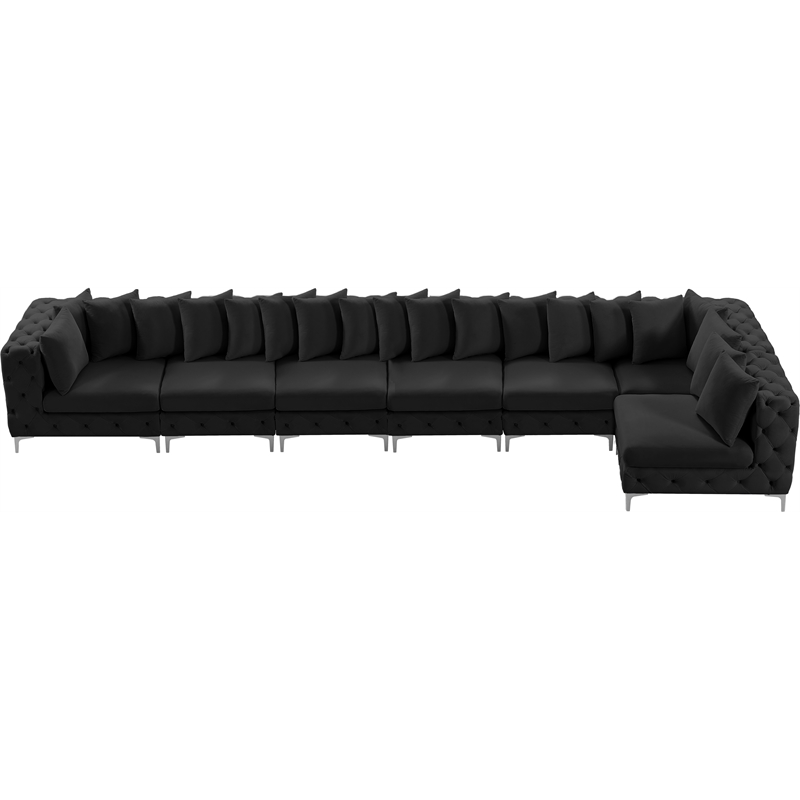 Meridian Furniture Tremblay Black Velvet Modular Sectional