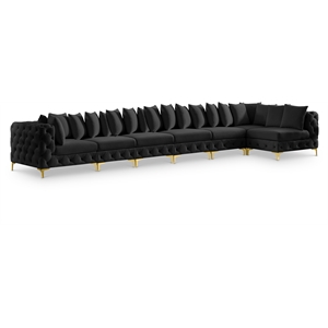 Meridian Furniture Tremblay Black Velvet Modular Sectional