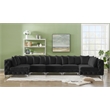 Meridian Furniture Tremblay Velvet Modular Sectional/Pillow in Black/Gold-Chrome