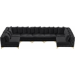 Meridian Furniture Tremblay Velvet Modular Sectional/Pillow in Black/Gold-Chrome