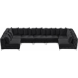 Meridian Furniture Tremblay Velvet Modular Sectional/Pillow in Black/Gold-Chrome
