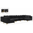Meridian Furniture Tremblay Velvet Modular Sectional/Pillow in Black/Gold-Chrome