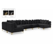 Meridian Furniture Tremblay Velvet Modular Sectional/Pillow in Black/Gold-Chrome