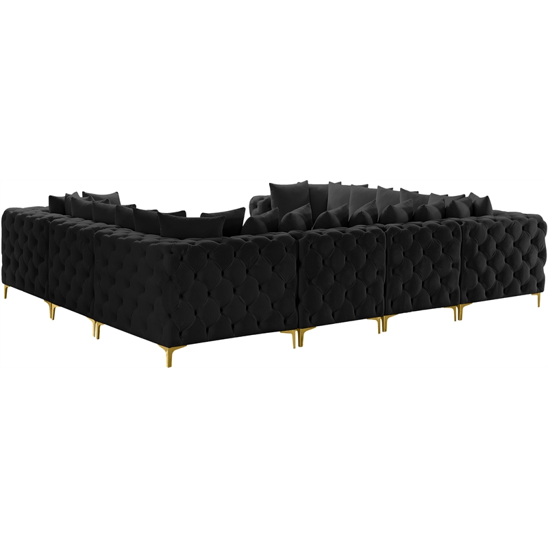 Meridian Furniture Tremblay Black Velvet Modular Sectional