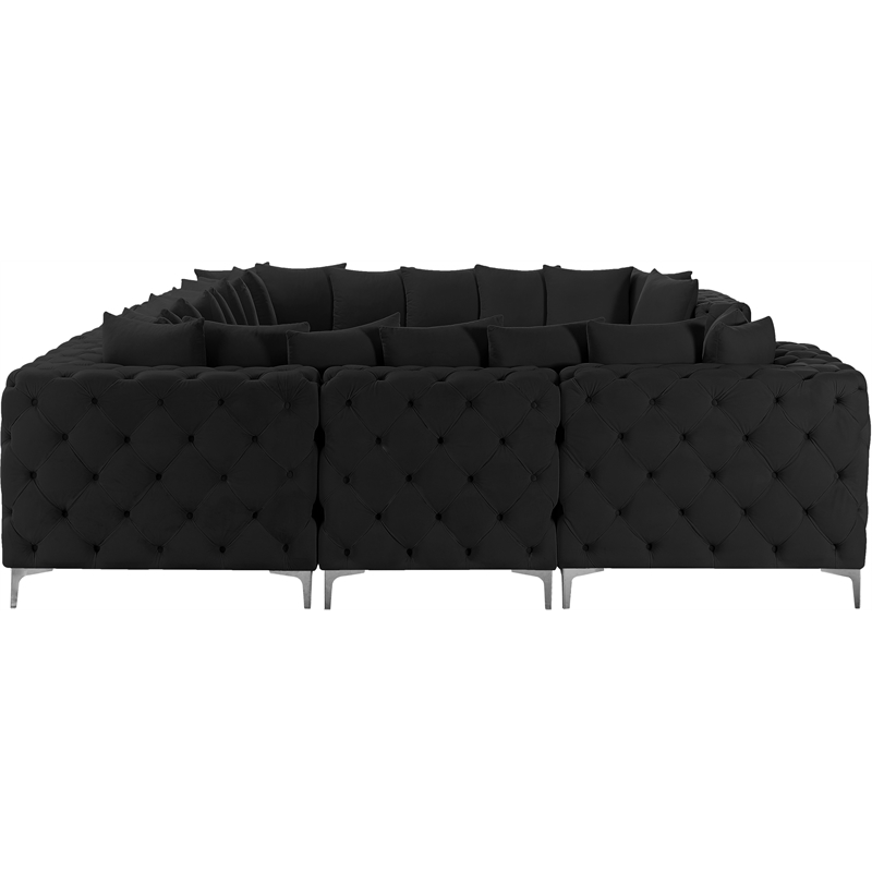 Meridian Furniture Tremblay Black Velvet Modular Sectional