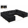 Meridian Furniture Tremblay Black Velvet Modular Sectional