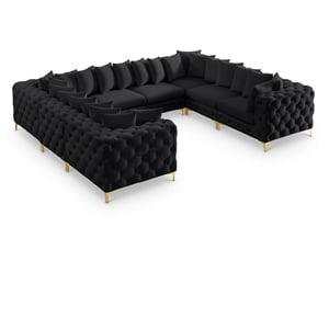 Meridian Furniture Tremblay Black Velvet Modular Sectional