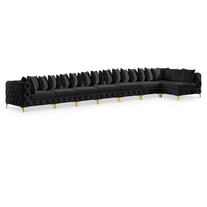 Meridian Furniture Tremblay Black Velvet Modular Sectional