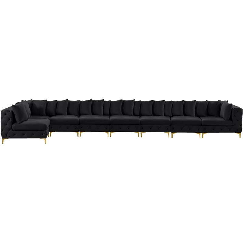 Meridian Furniture Tremblay Black Velvet Modular Sectional