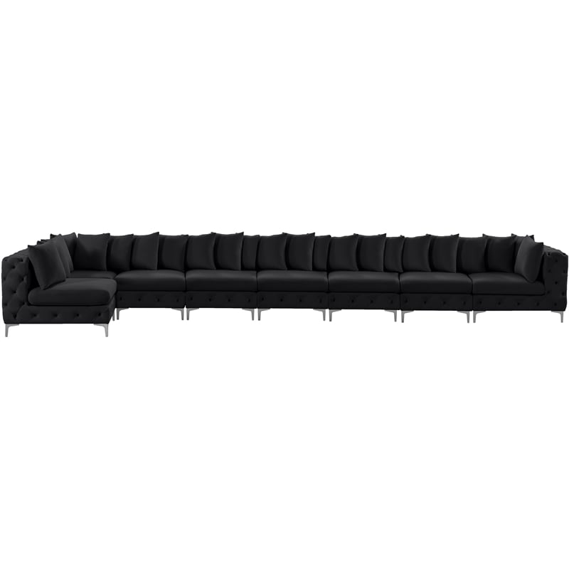 Meridian Furniture Tremblay Black Velvet Modular Sectional