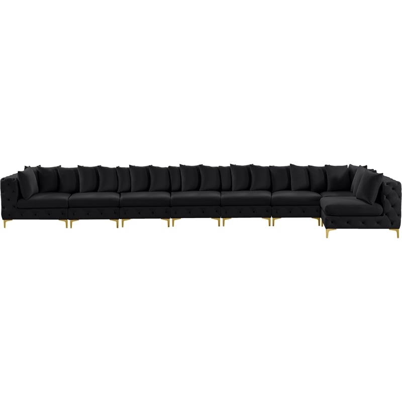 Meridian Furniture Tremblay Black Velvet Modular Sectional
